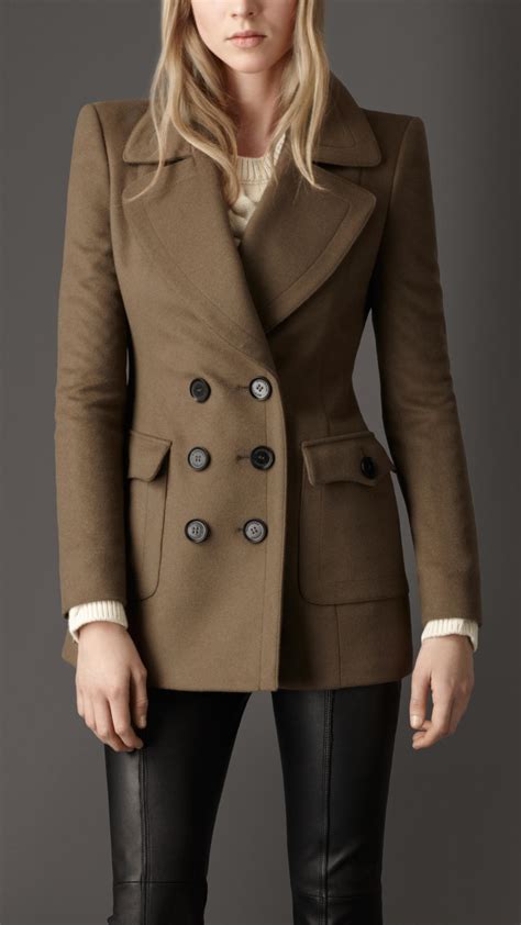 burberry pea coat women's.